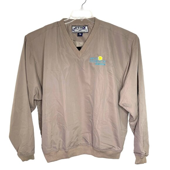 Sportswear Big 2X Beige 100% Polyester Rain Jacket  Golf Sportswear Golf 35c - Picture 1 of 12